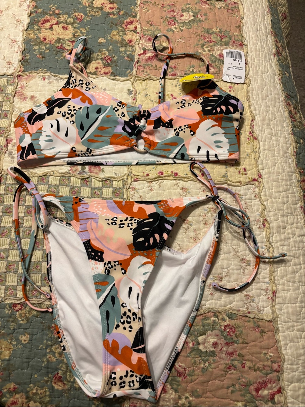 Forever 21 Multicolor Tropical Print Bikini Set